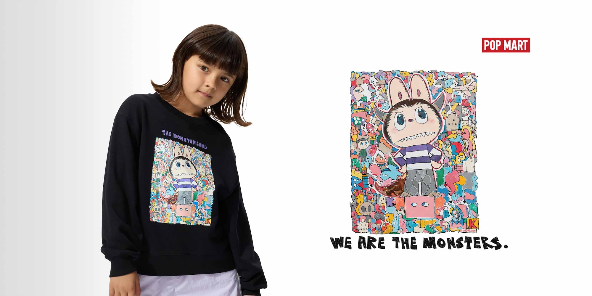Graphic tees and sweatshirts featuring 
THE MONSTERS and Labubu.