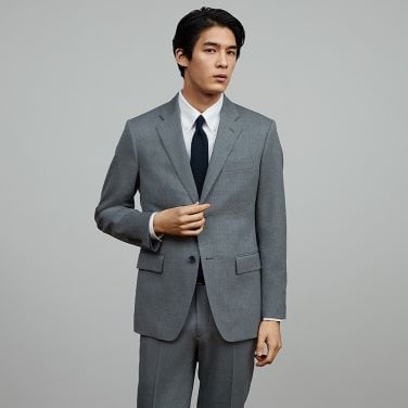 UNIQLO ストレッチウールスリムジャケット / スリムフィットパンツ 黒