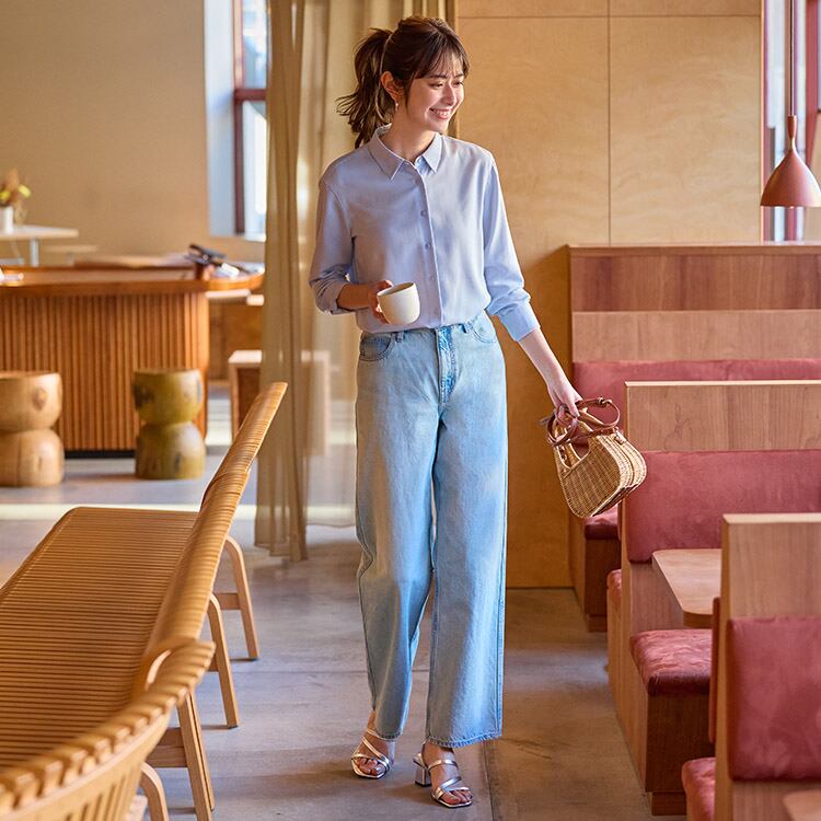 Rayon Long-Sleeve Blouse