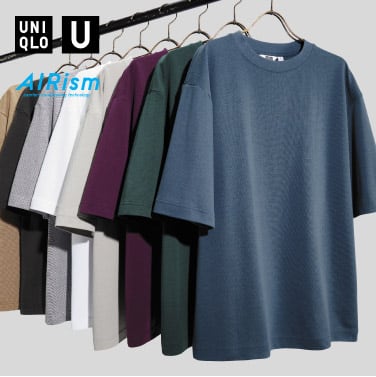 U AIRism Cotton Oversized Crew Neck Half-Sleeve T-Shirt