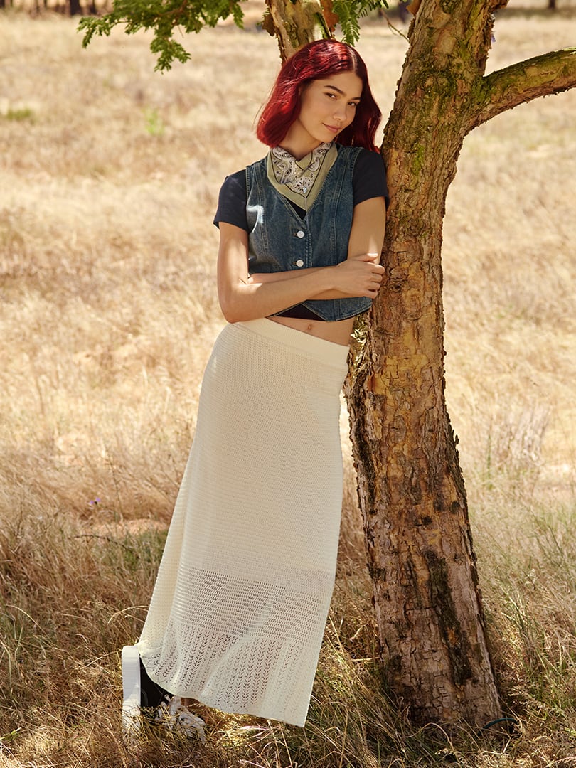 Lacy Stitch Knitted Skirt