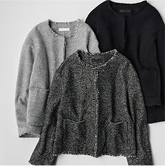ゆとりを持たせたボックスシルエット。