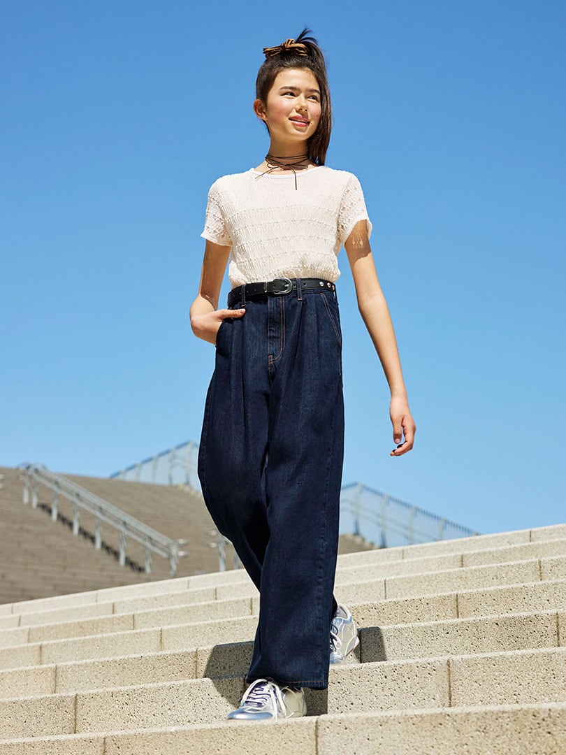 ふく ガールズ 中学生 パンツ デニム 女子 夏 ジーンズ ジーパン