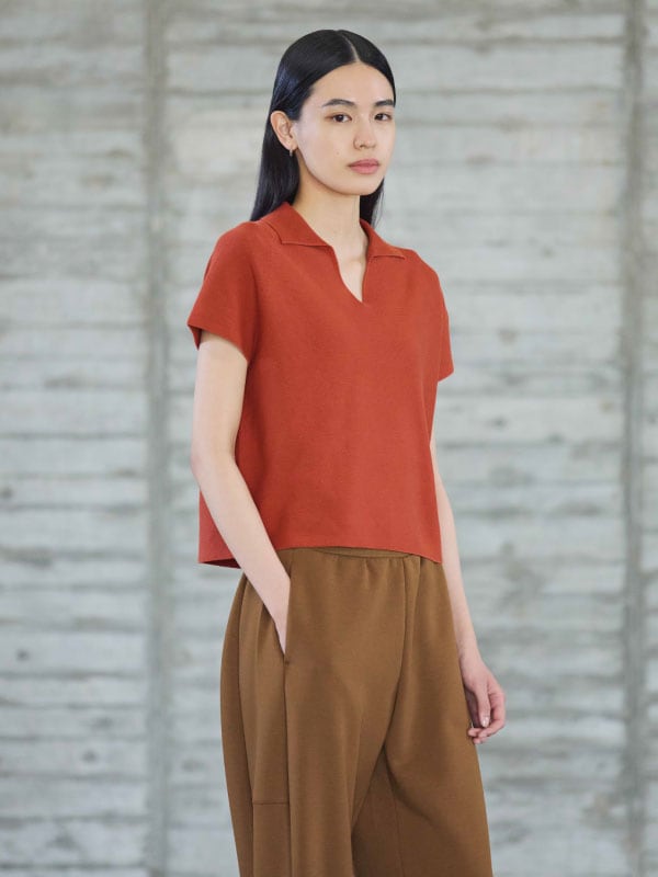 Sweater Polo Rajut 3D Kerah Skipper