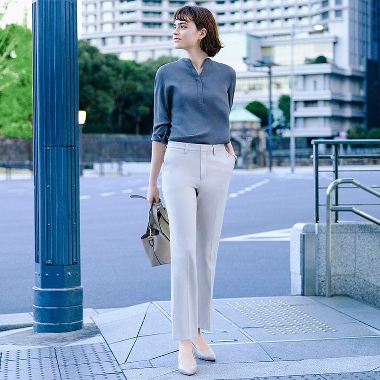 Ladies Linen Smart Pants Holiday Stone Full Length Trousers | eBay