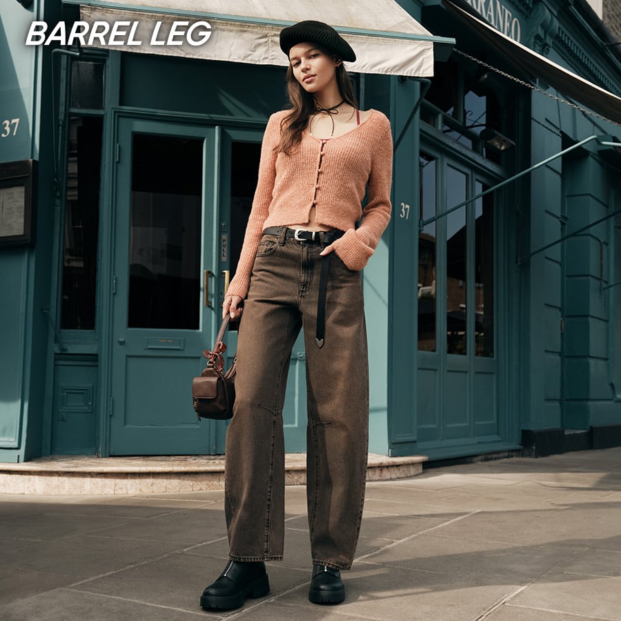 GU|Barrel Leg Pants (WOMEN)