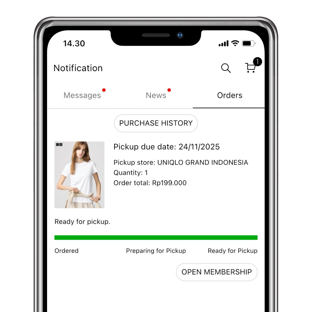 Check your order status via app notifications and email before picking up your order in-store.