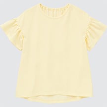 BT AIRism cotton crew neck S/S T-shirt (frill solid)