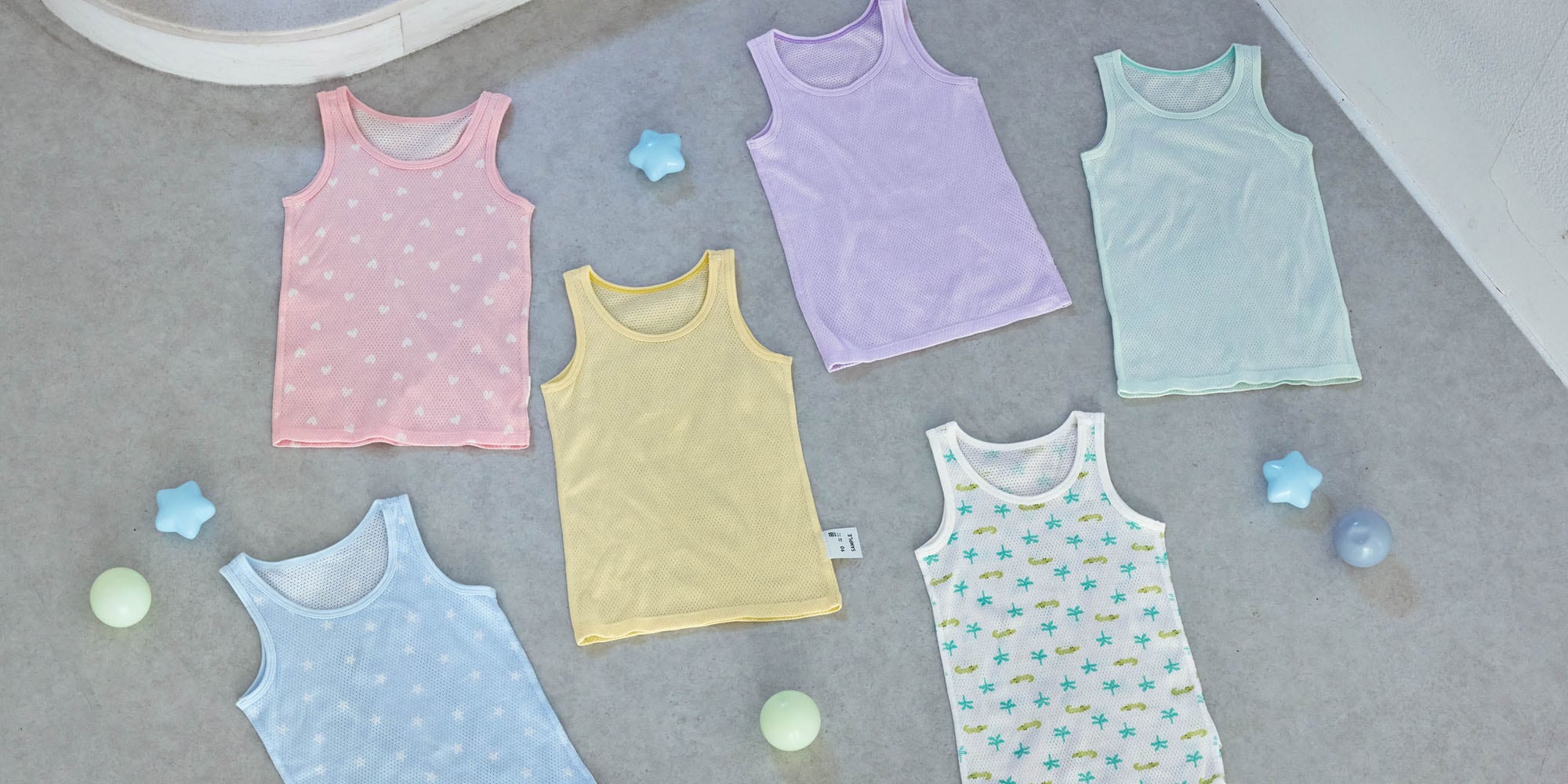 Cotton Mesh Tank Top 2 Pairs