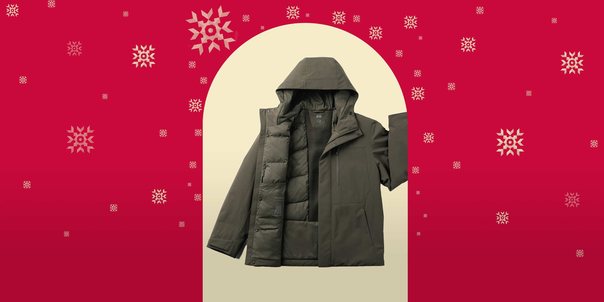 Hybrid Recycled Down Parka in dark brown