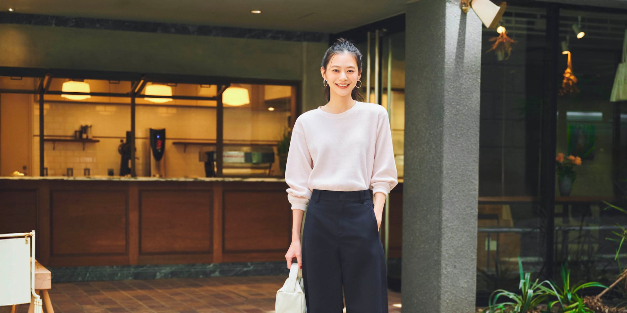 LO - W's waffle crew neck L/S T-shirt