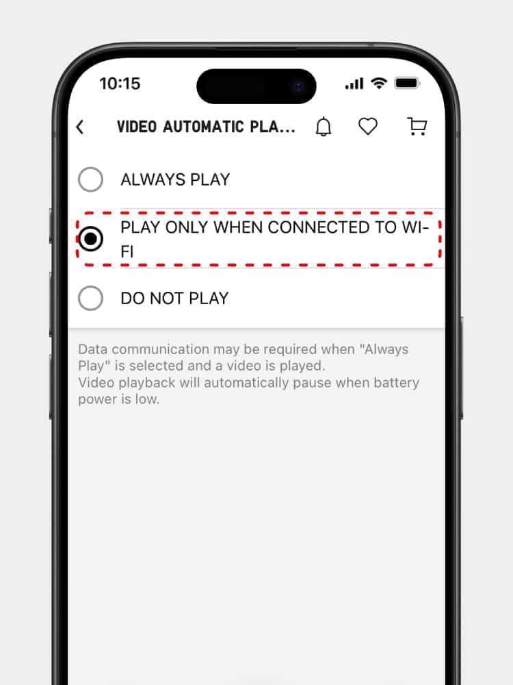 To change the playback settings.