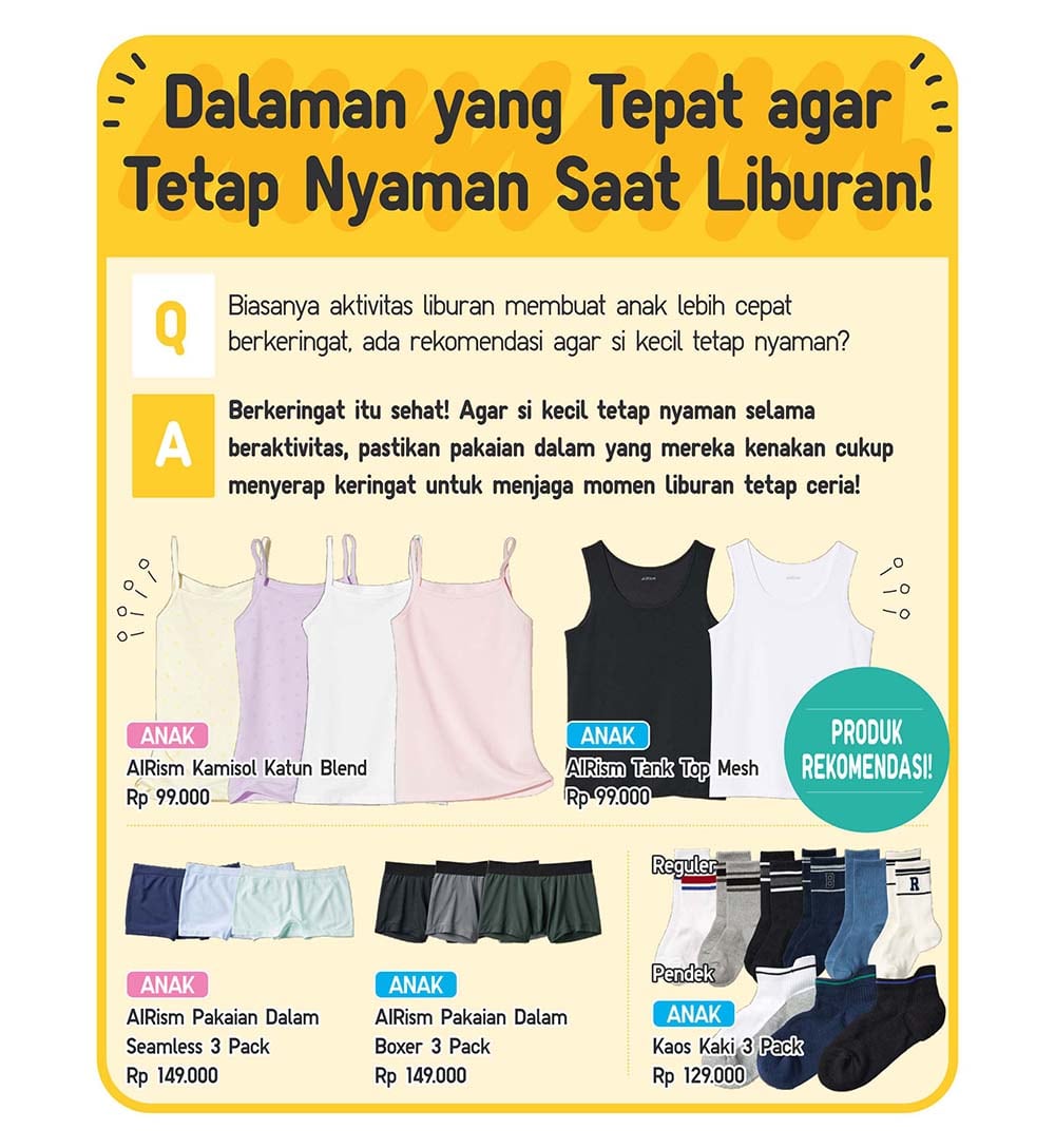 Dalaman yang tepat agar tetap nyaman saat liburan