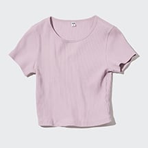 W's ribbed cropped S/S T-shirt