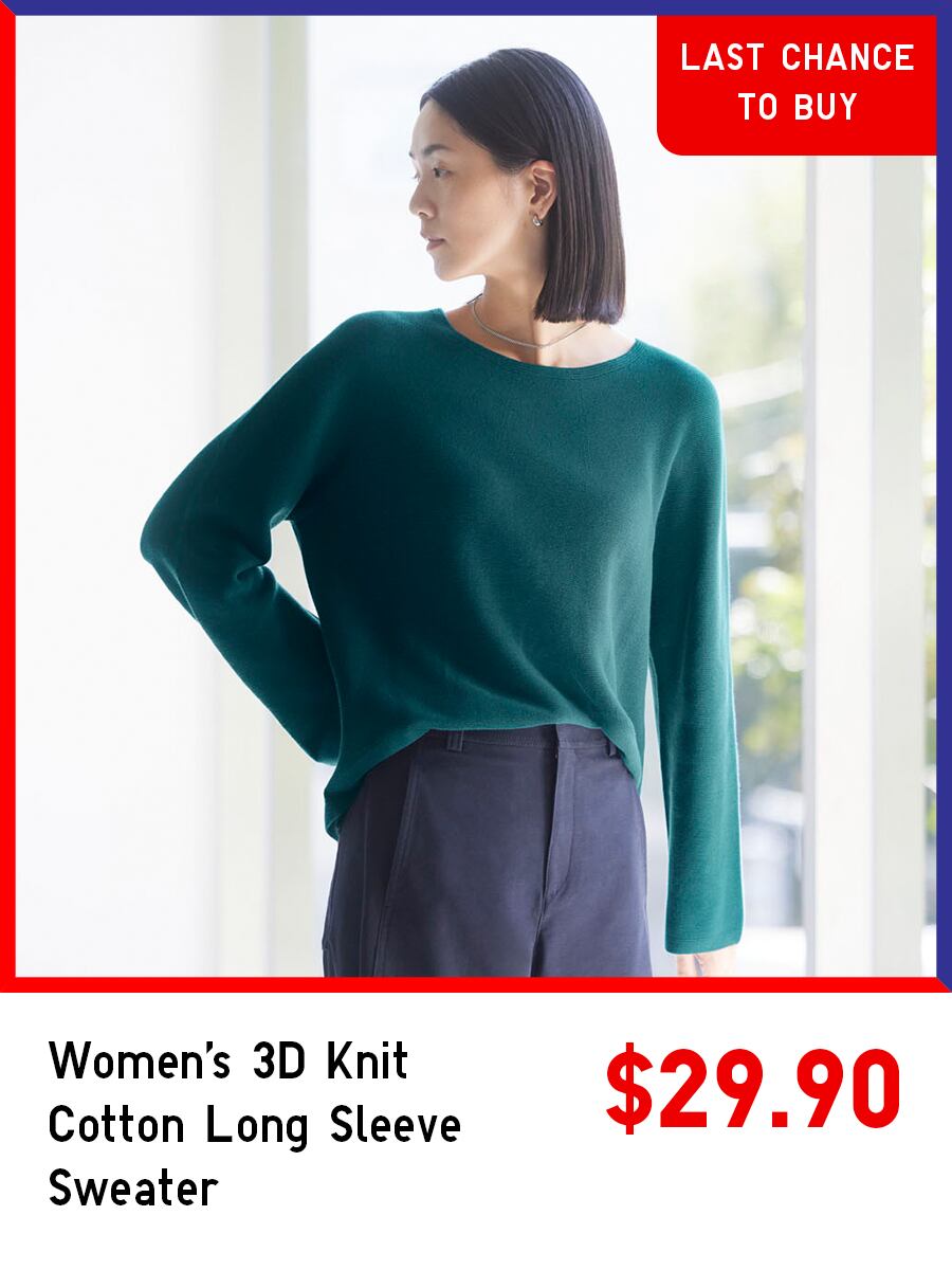 W 3D Knit Cotton Long Sleeve