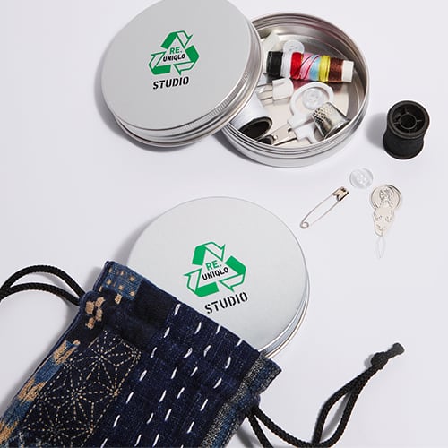 sewing kit with RE.UNIQLO branding