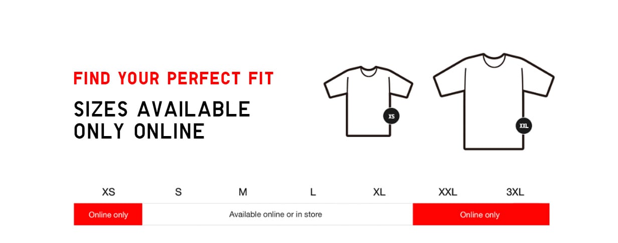 We offer a wide range of clothes sizes from XS to 3XL. Get your perfect fit at UNIQLO online now.