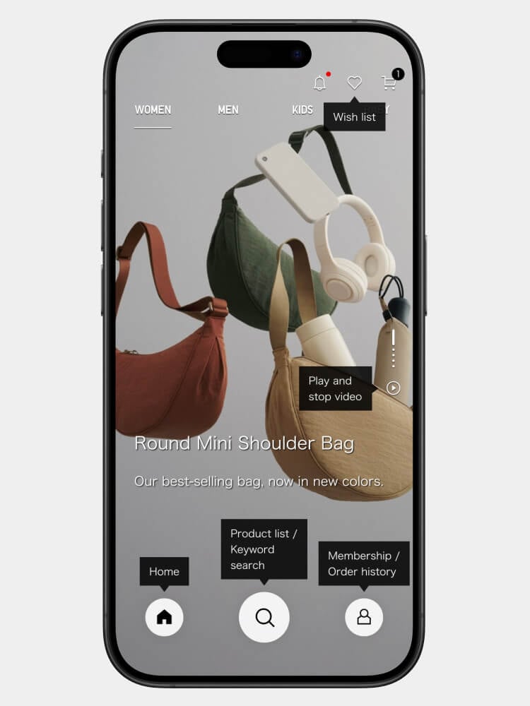 When you open the app, the menu guide will appear for a certain time to show you the menu contents.