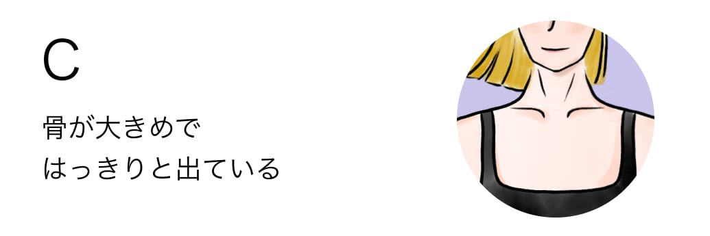 C 骨が大きめではっきりと出ている