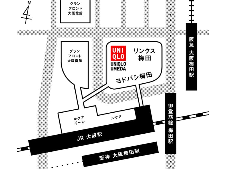 UNIQLO UMEDA地図
