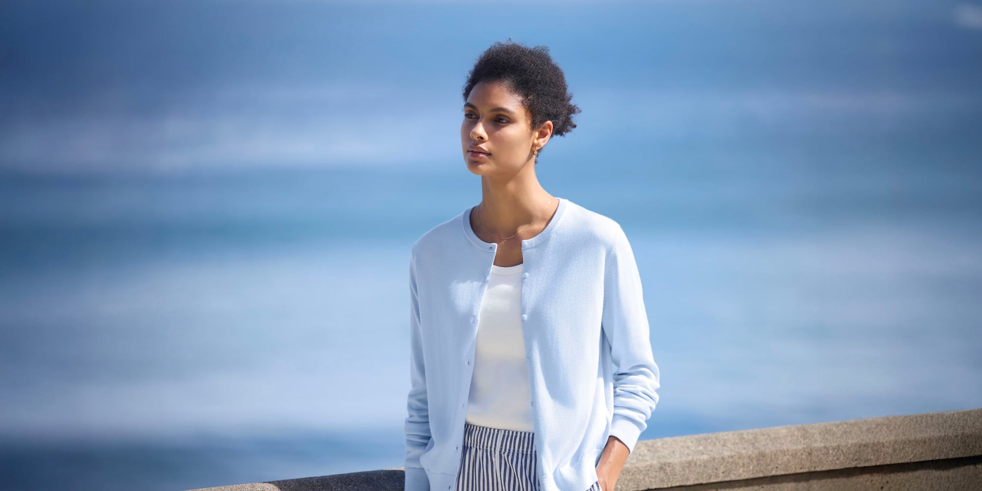 W's UV protection crew neck cardigan