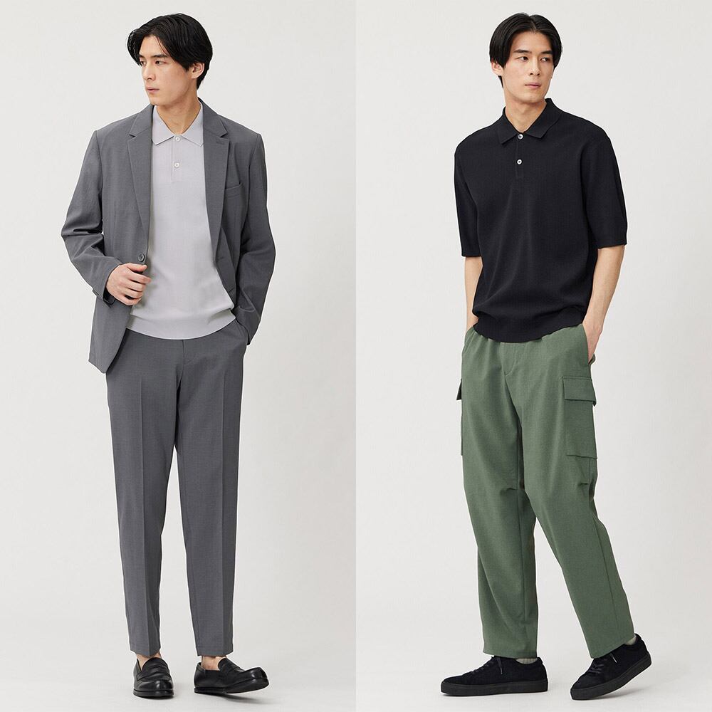 UVカットレーヨンブレンドニットポロシャツ