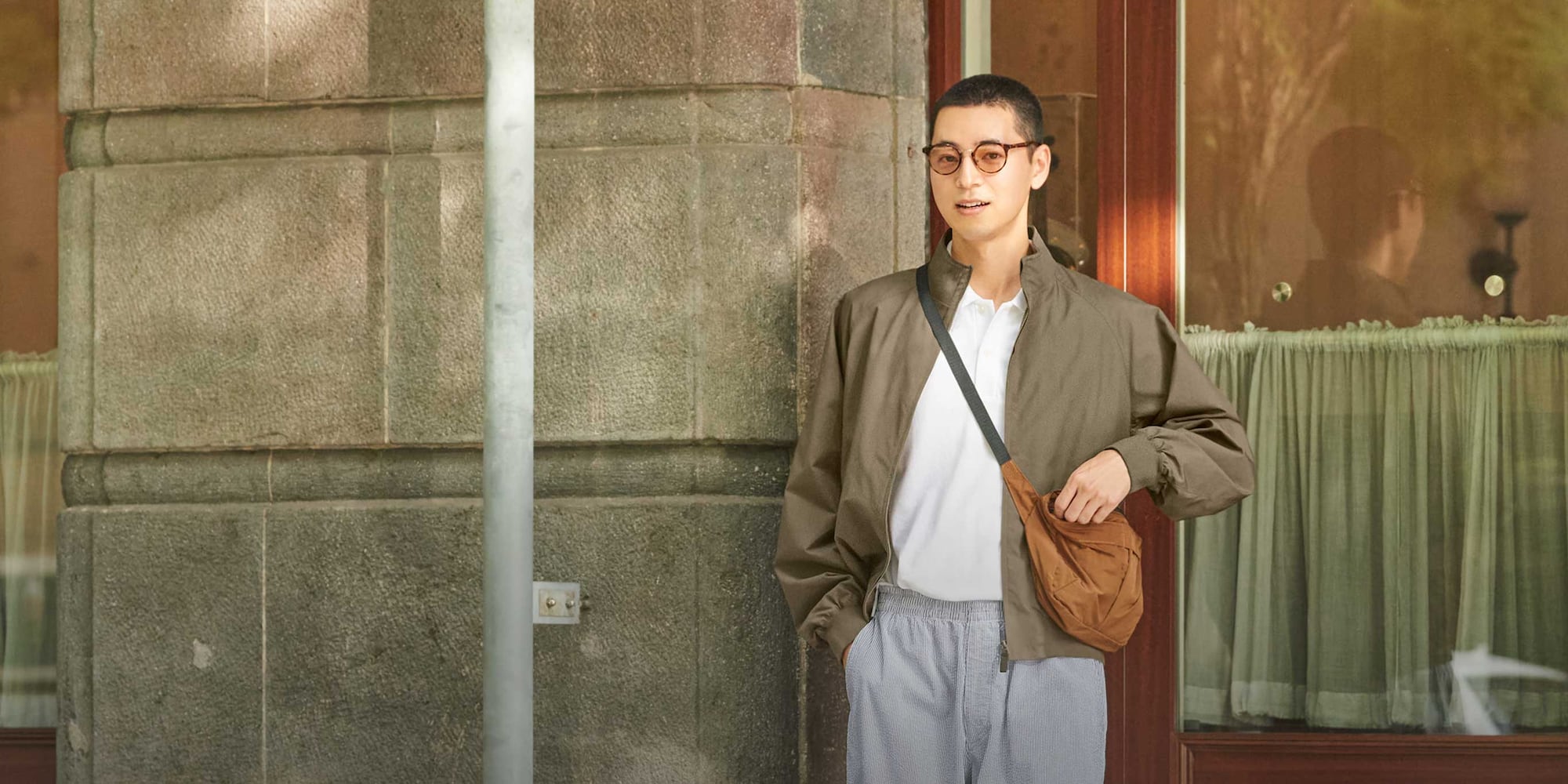 A light layer with a subtly textured surface.
Harrington Jacket