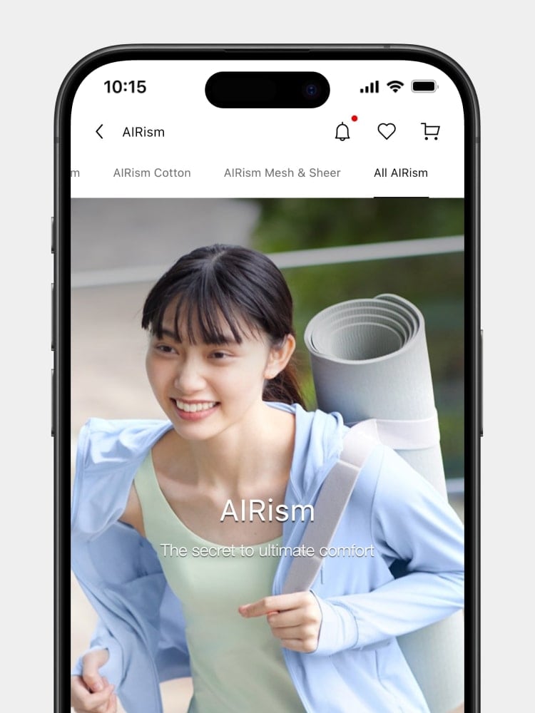 If you’re looking for a product, tap on the magnifying glass icon.