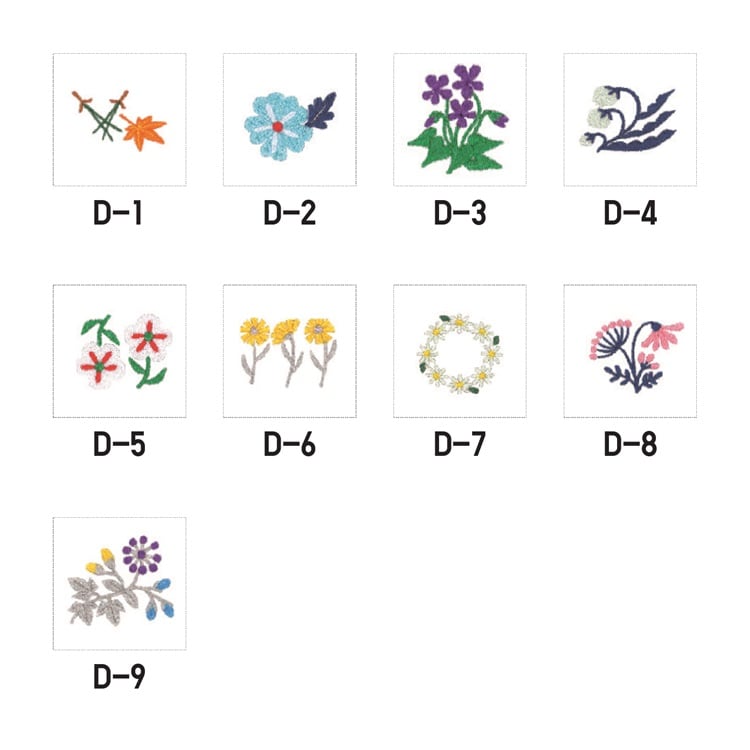 Embroidery D1-D9