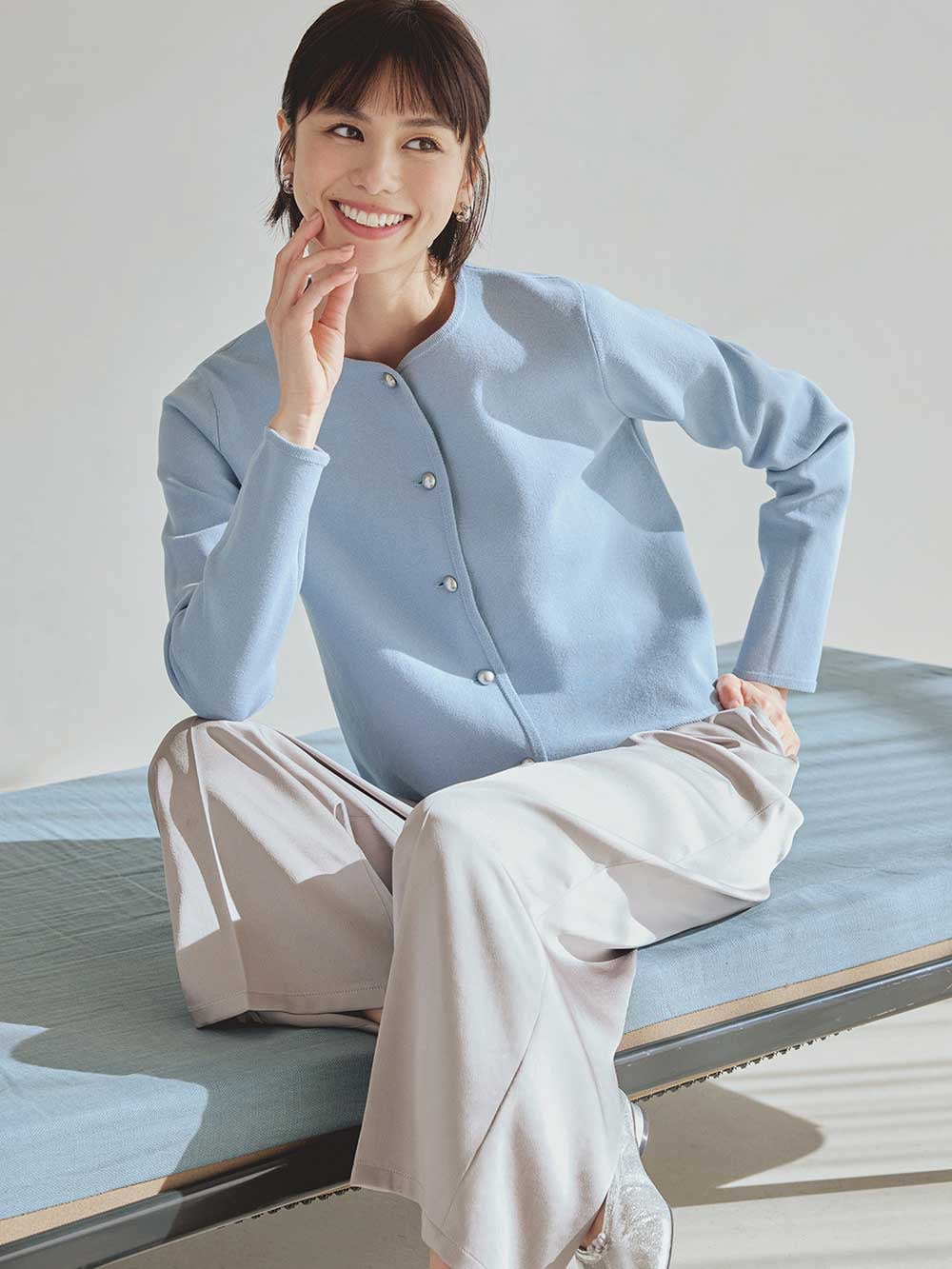 コットンブレンドカーディガン