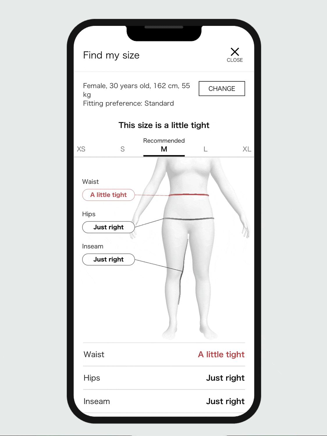Find your preferred fit