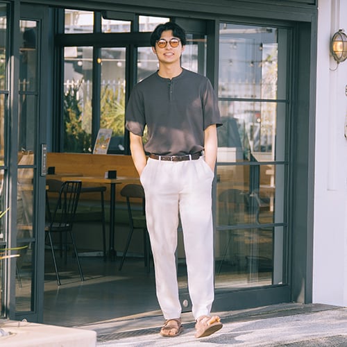 Linen Blend Relaxed Pants