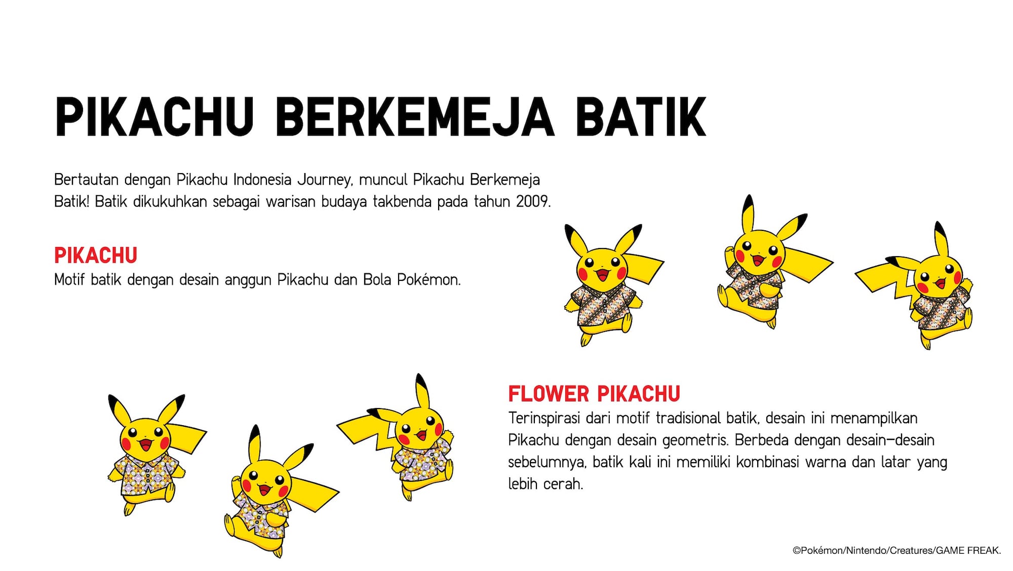 Pikachu berkemeja batik
