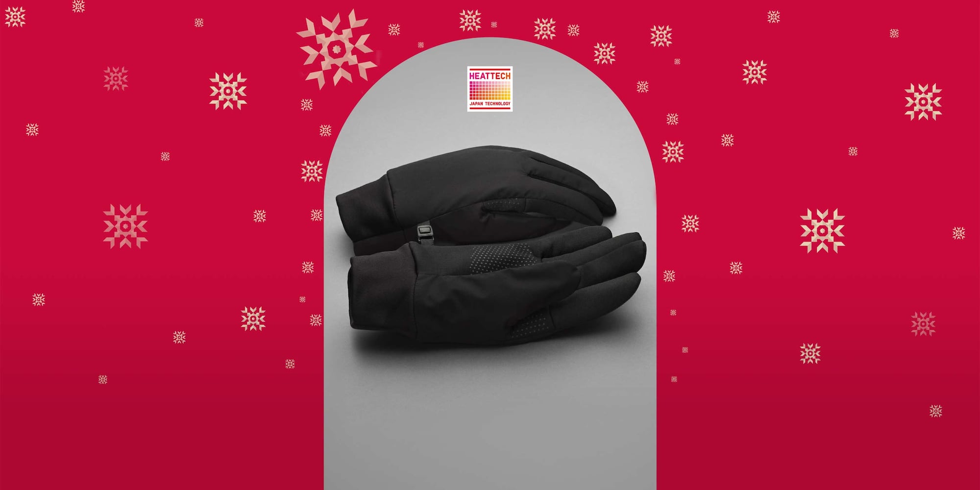 HEATTECH lined gloves in black