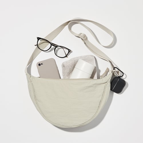 Mini-sac rond à bandoulière crème