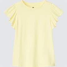 GIRLS Smooth Cotton Frill Short Sleeve T-Shirt