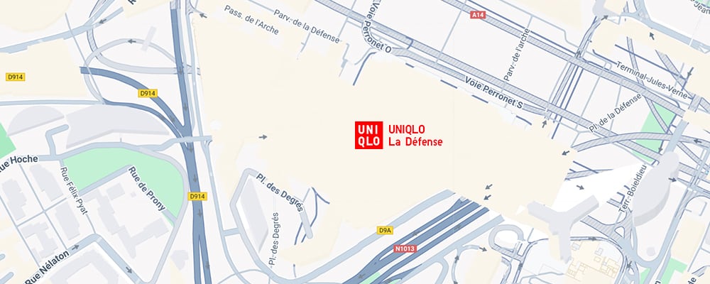 Carte avec position du magasin UNIQLO La Défense