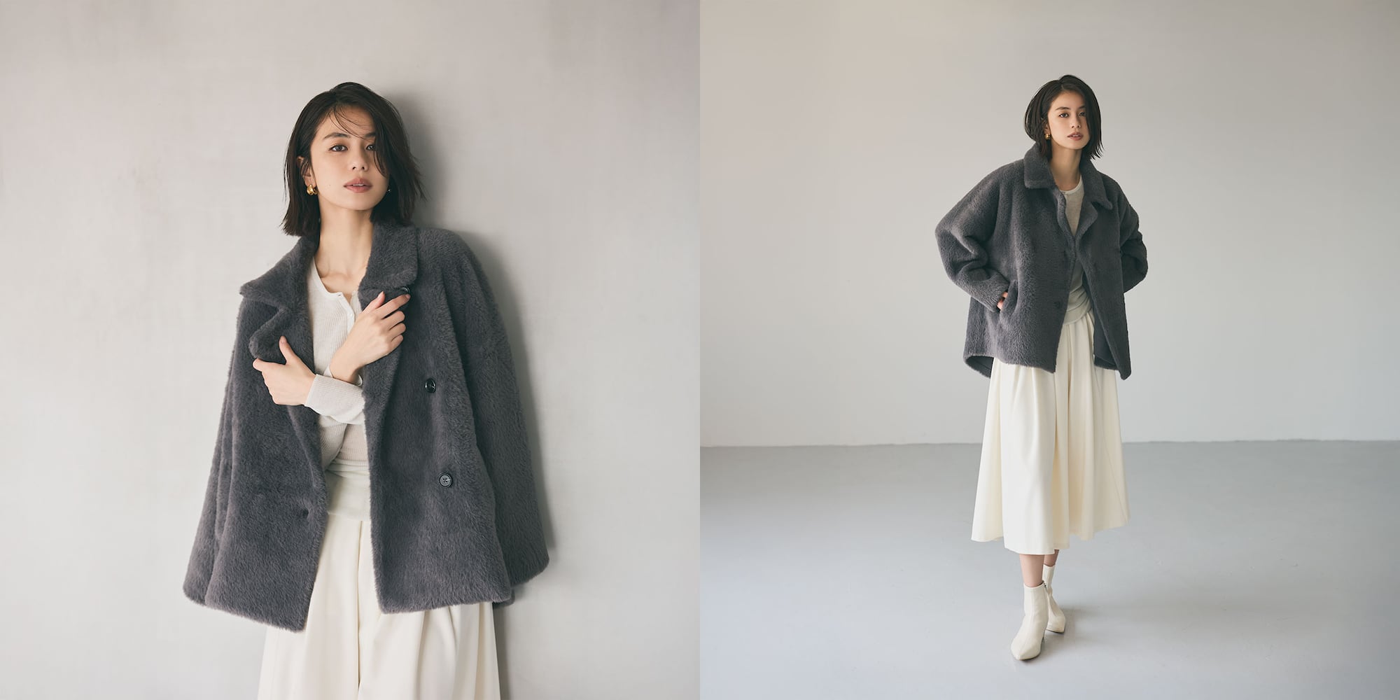 フェザーヤーンニットコート