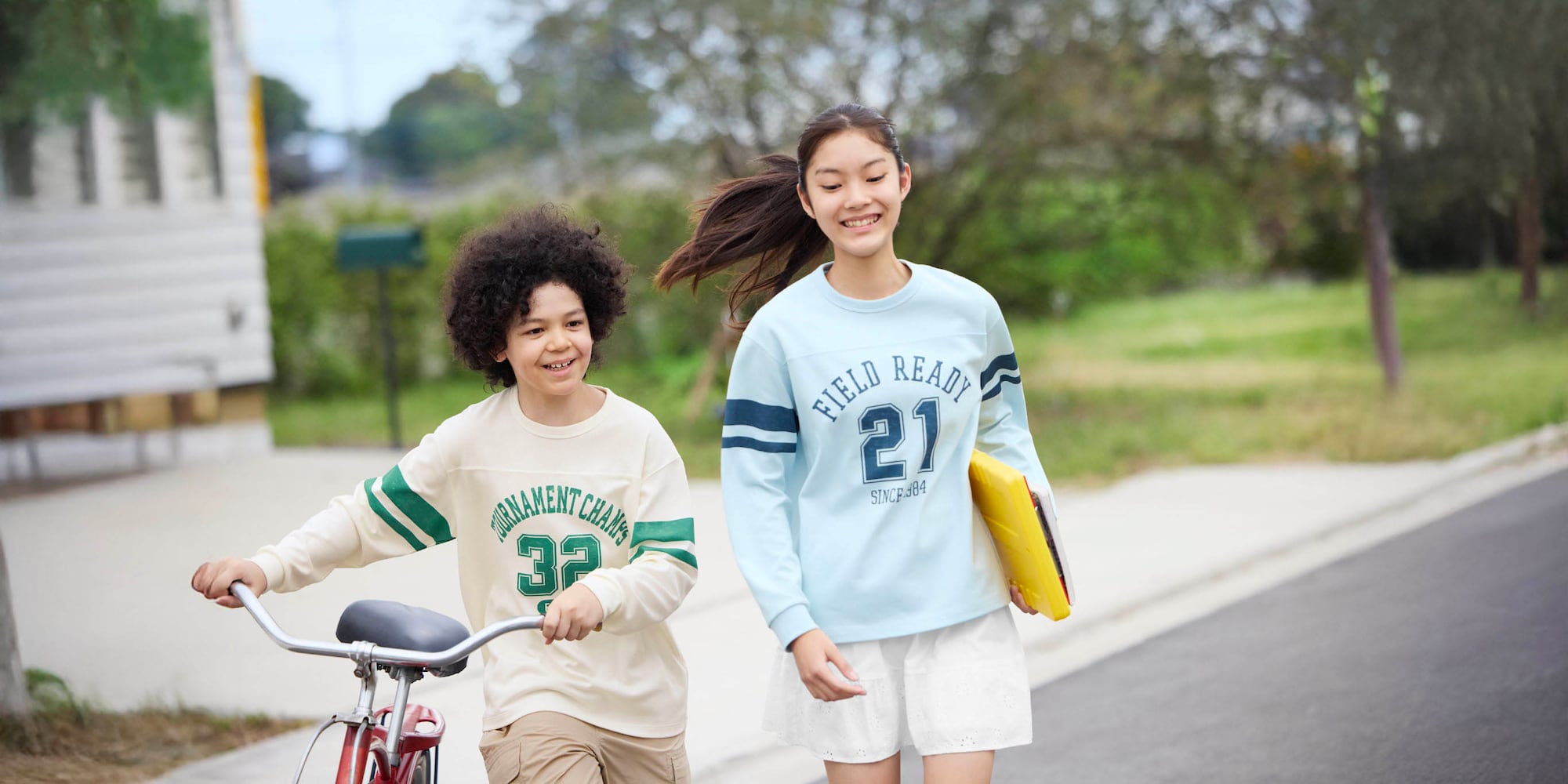 K's AIRism cotton crew neck T/L