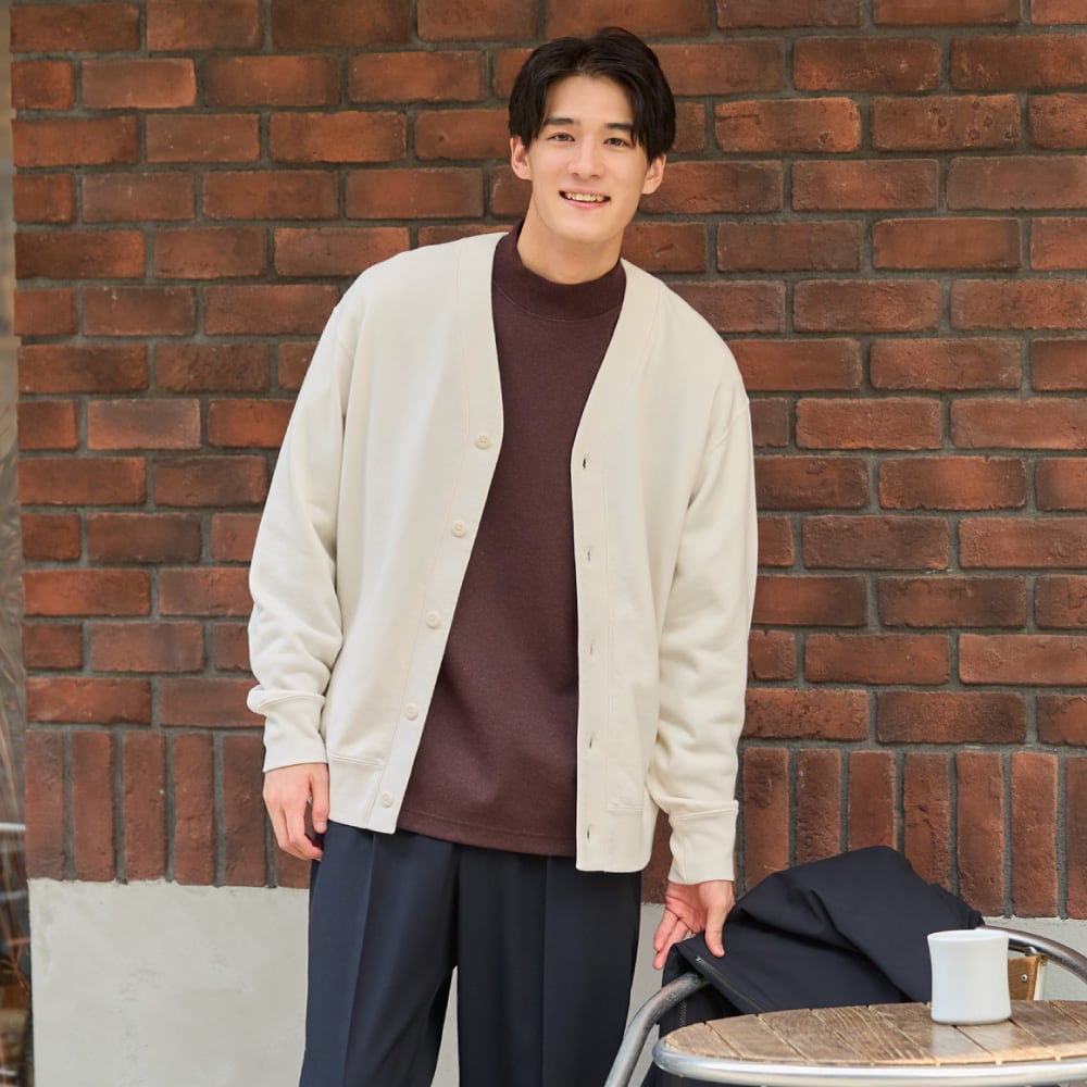 SWEAT LONG SLEEVE CARDIGAN