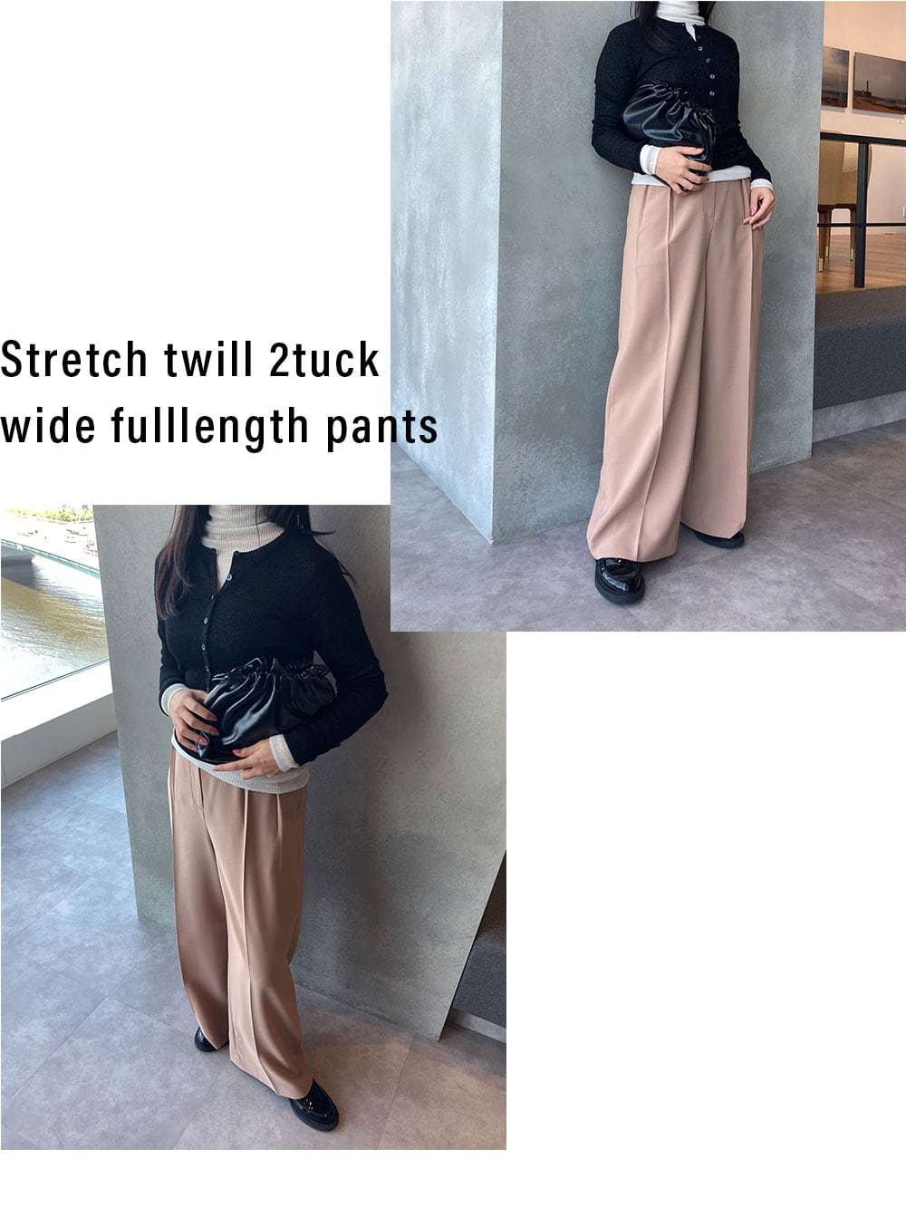 ストレッチツイル2タックワイドフルレングスパンツ​