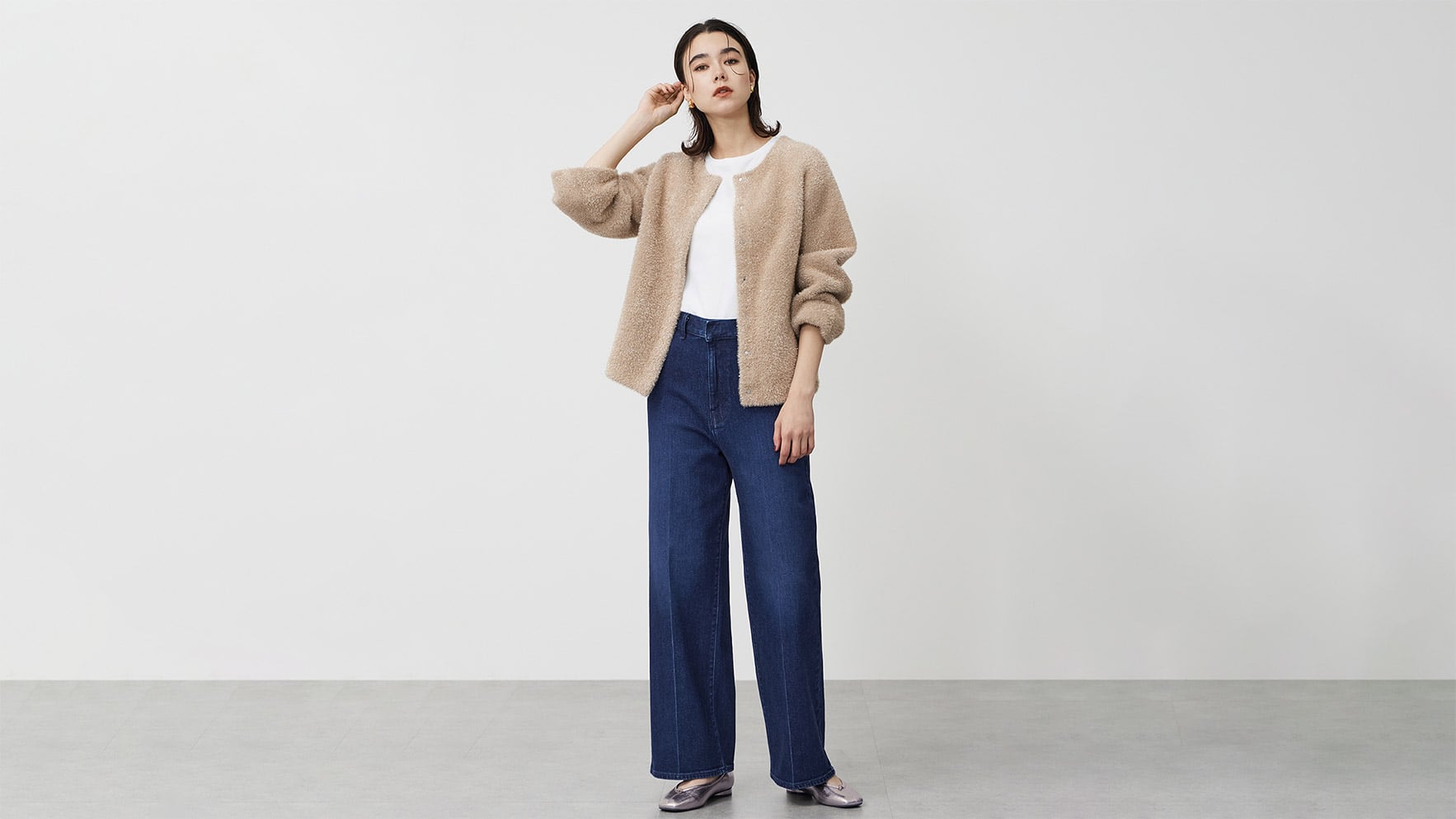 プラステ　グレー パンツスーツ 上下セット PLST レディース パンツ PLST プラステ グレー パンツスーツ 上下