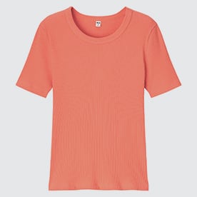 RIBBED CROPPED SHORT SLEEVED T-SHIRT