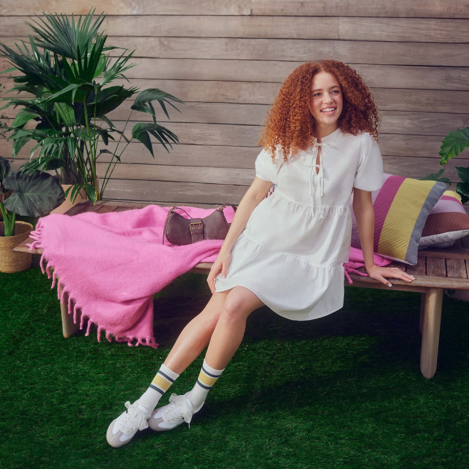 Cotton Tiered Mini Dress