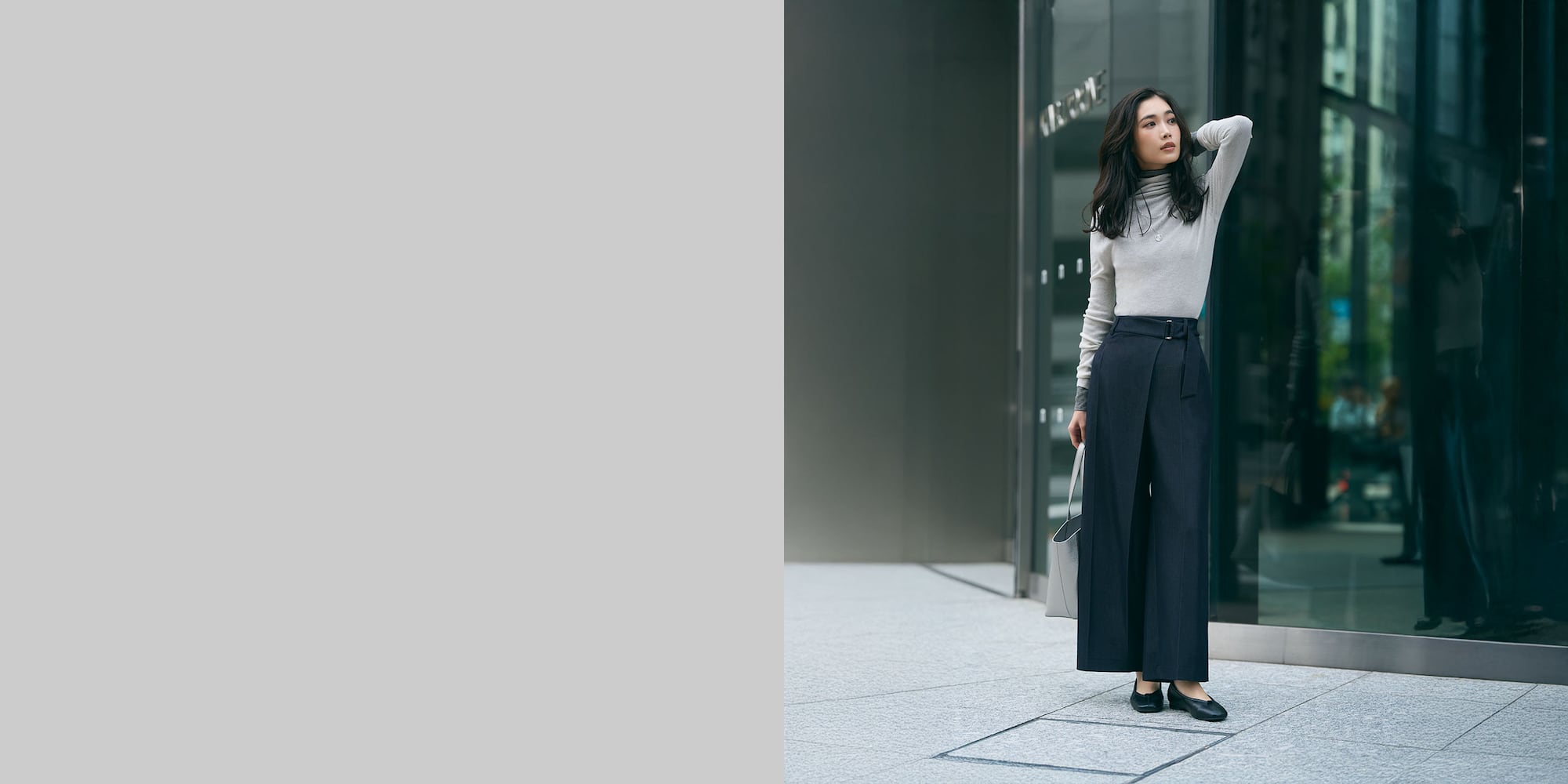 ストレッチレーヨンラップパンツ