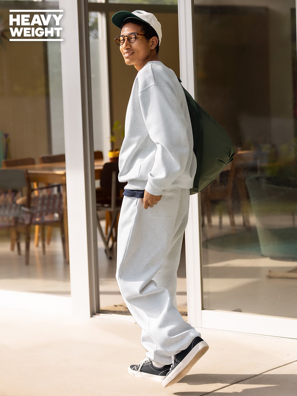 ヘビーウェイトスウェットシャツ×ヘビーウェイ��トスウェットワイドストレートパンツ