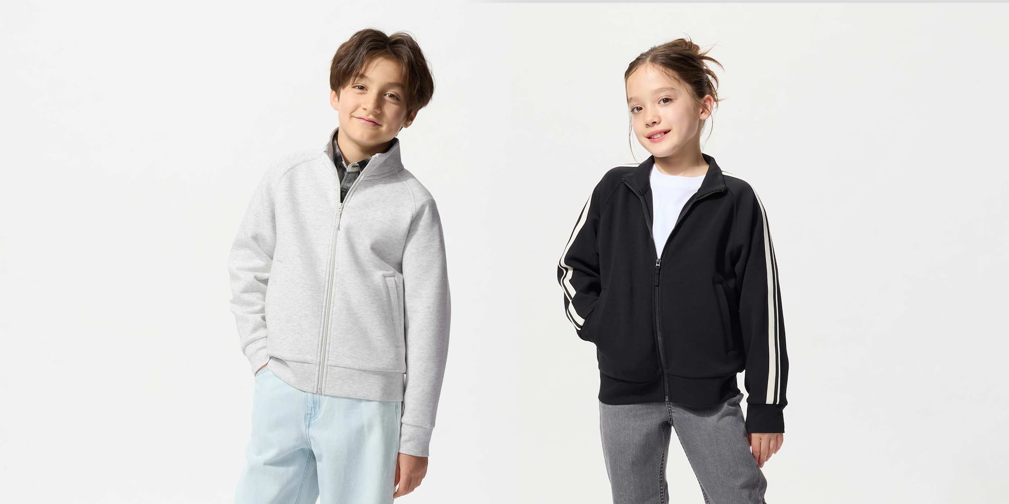 two models wearing DRY Sweat Full-Zip Jackets
