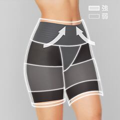 腰からウエストにかけてソフトにシェイプ&全体的になめらかなラインに。 ソフトな着用感なので、着圧ショーツが初めての方におすすめ。