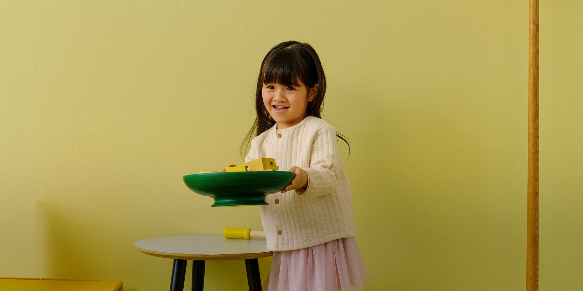 model wearing Quilted Cardigan in natural