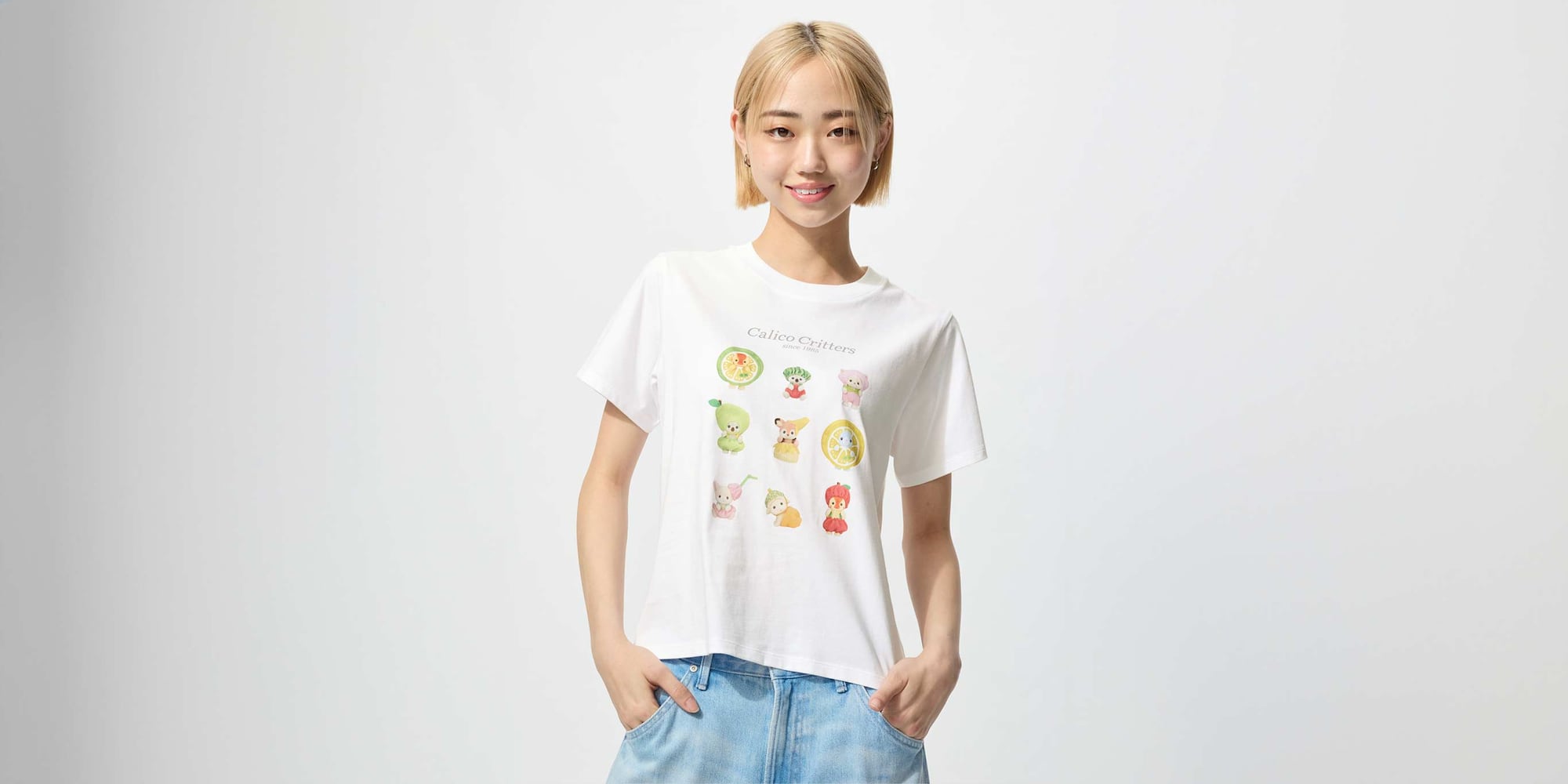 model wearing Sylvanian Families UT Graphic T-Shirt
